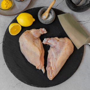 2 x Norfolk Chicken Breasts Skin-On / Bone-In 250g+