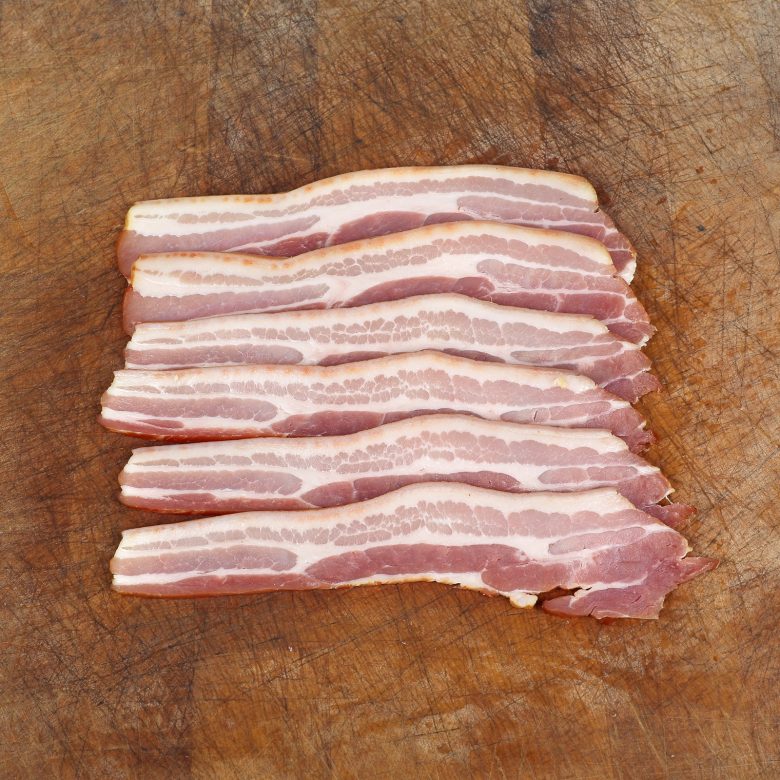 Dry Cure Unsmoked Streaky Bacon Sliced 1kg